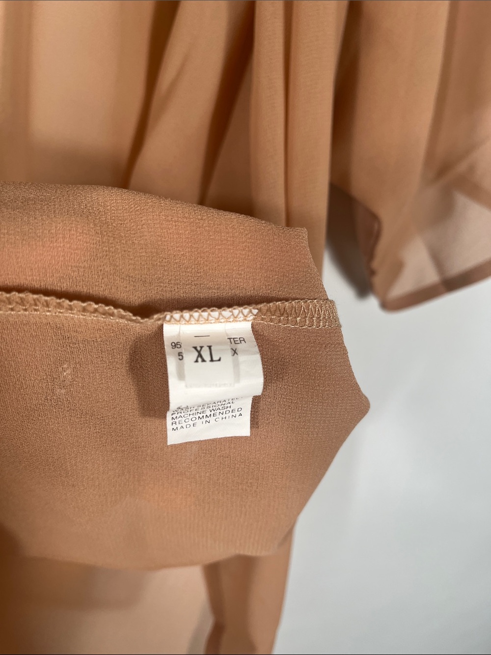 Sheer Draped Kimono Cardigan in Light Brown - Picture 3 of 6